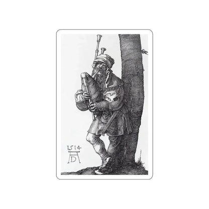 DURER, Albrecht - The Bagpiper (Artwork) STICKER Vinyl Die-Cut Decal White Die-Cut 3 Inch - The Sticker Space