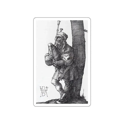 DURER, Albrecht - The Bagpiper (Artwork) STICKER Vinyl Die-Cut Decal White Die-Cut 5 Inch - The Sticker Space
