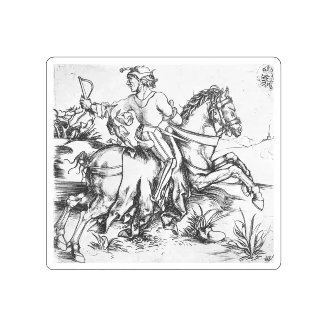 DURER, Albrecht - The Great Courier (Artwork) STICKER Vinyl Die-Cut Decal White Die-Cut 6 Inch - The Sticker Space