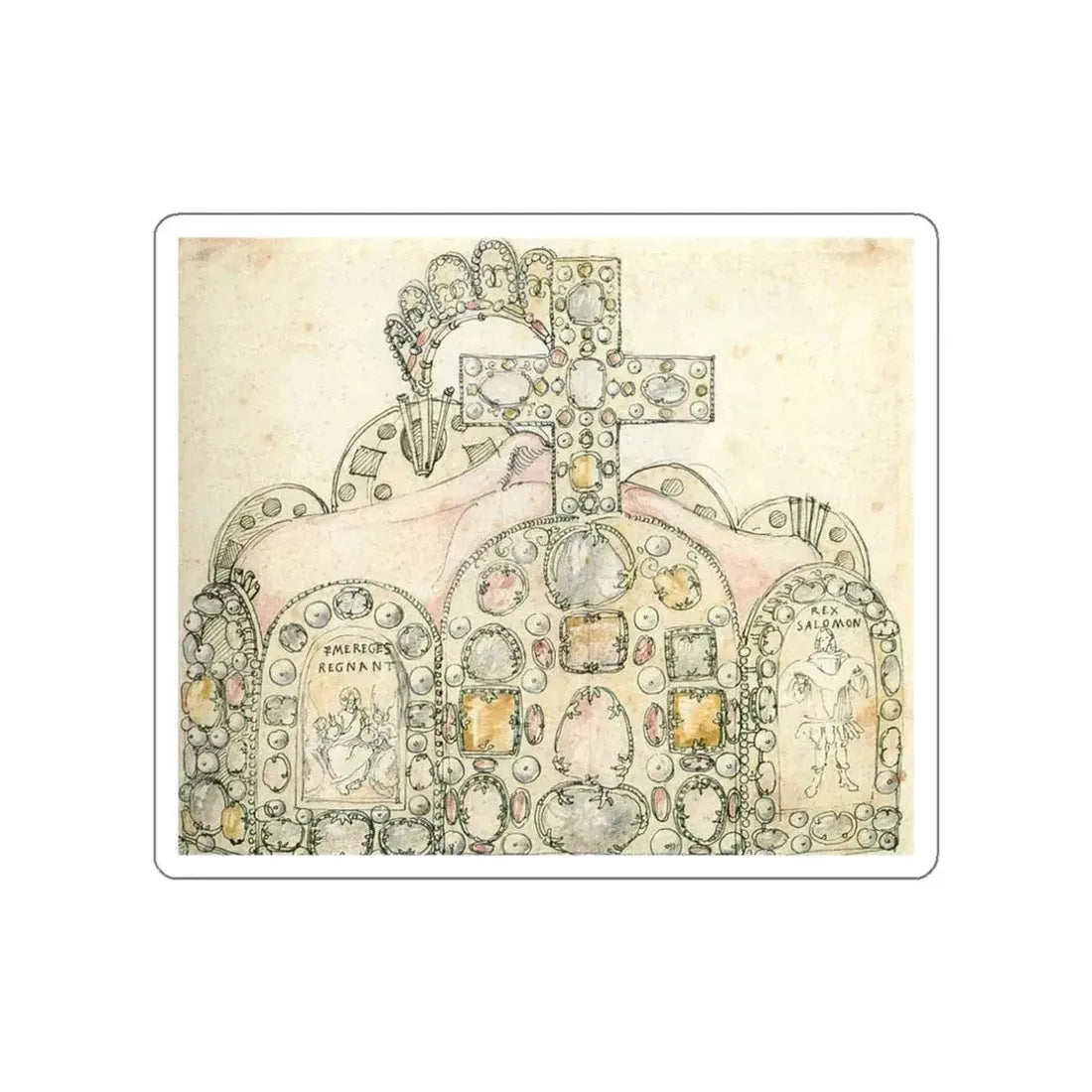 DURER, Albrecht - The Imperial Crown (Artwork) STICKER Vinyl Die-Cut Decal White Die-Cut 3 Inch - The Sticker Space
