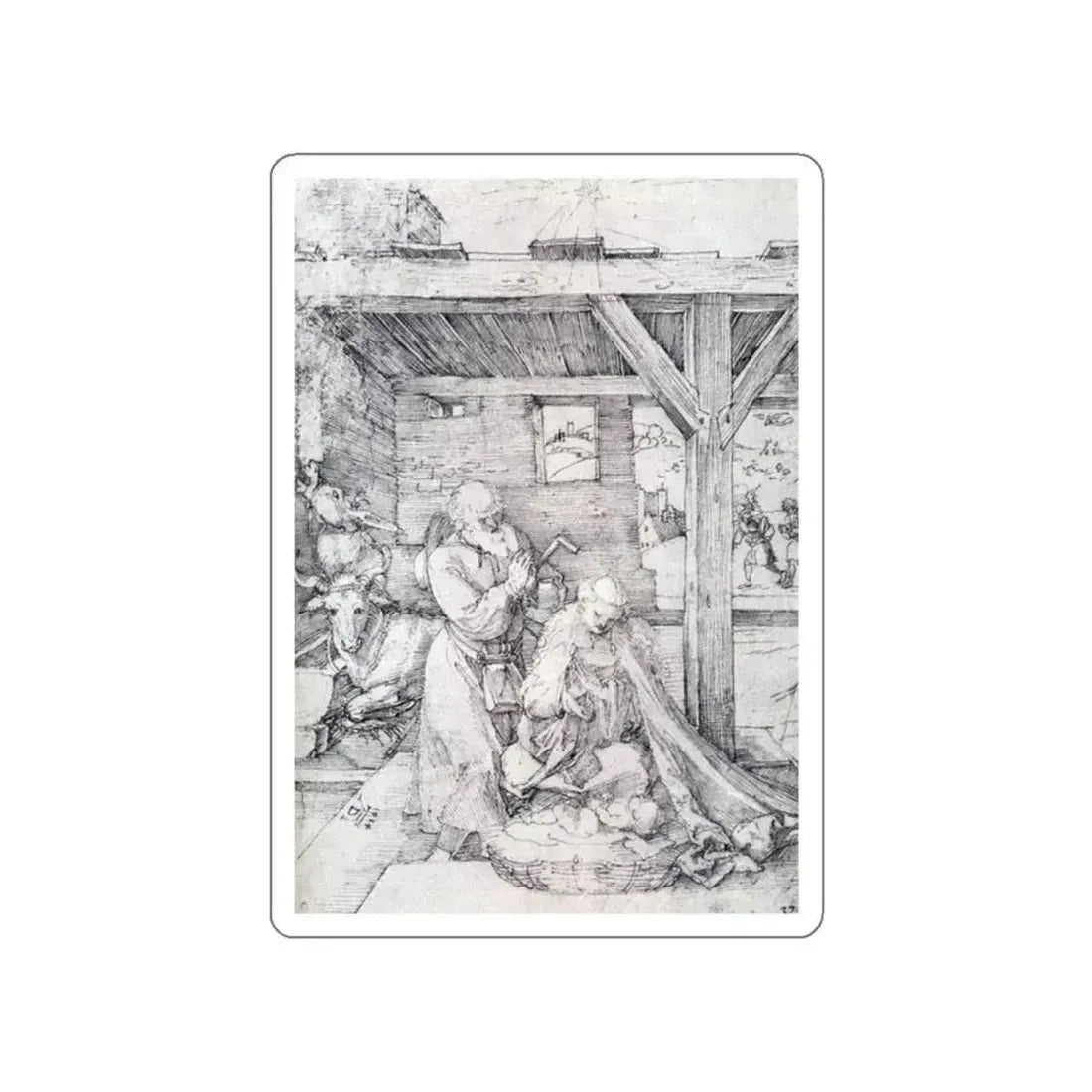 DURER, Albrecht - The Nativity (Artwork) STICKER Vinyl Die-Cut Decal White Die-Cut 2 Inch - The Sticker Space