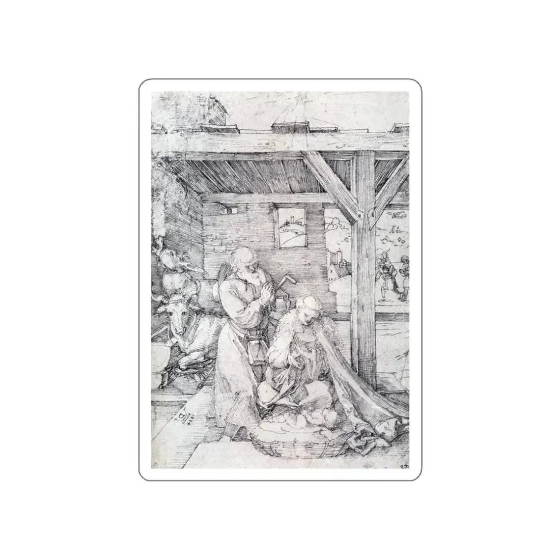 DURER, Albrecht - The Nativity (Artwork) STICKER Vinyl Die-Cut Decal White Die-Cut 3 Inch - The Sticker Space