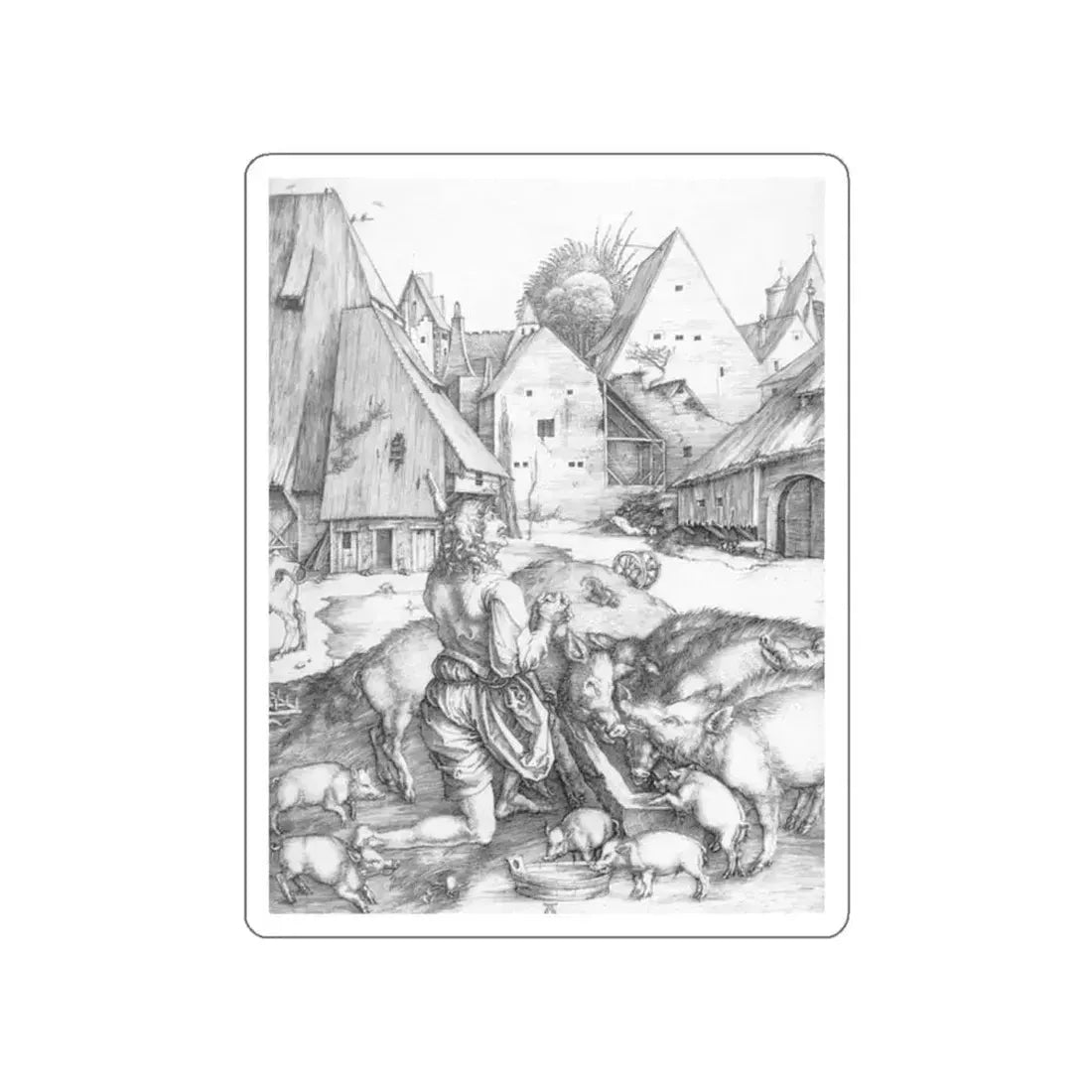 DURER, Albrecht - The Prodigal Son (Artwork) STICKER Vinyl Die-Cut Decal White Die-Cut 2 Inch - The Sticker Space