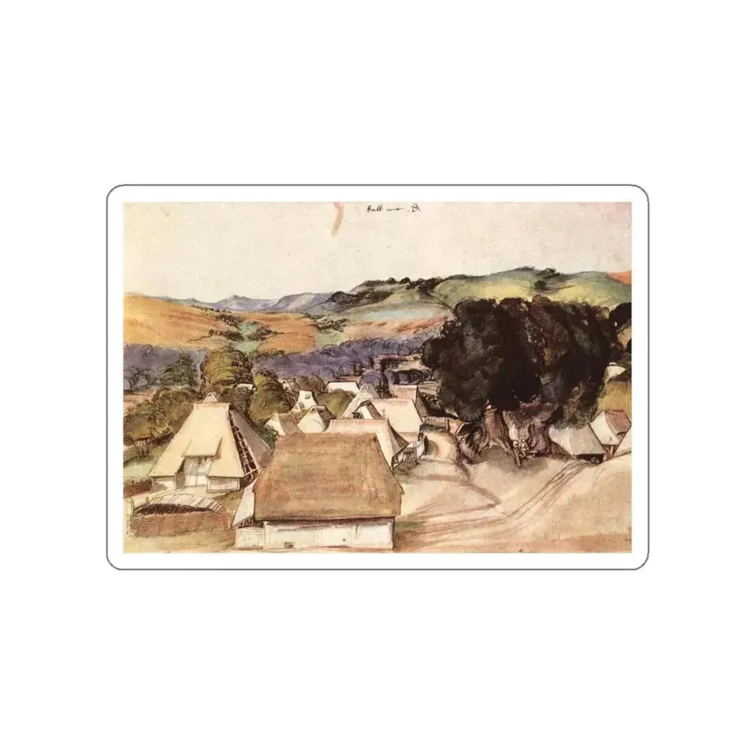 DURER, Albrecht - View of Kalchreut (Artwork) STICKER Vinyl Die-Cut Decal White Die-Cut 6 Inch - The Sticker Space