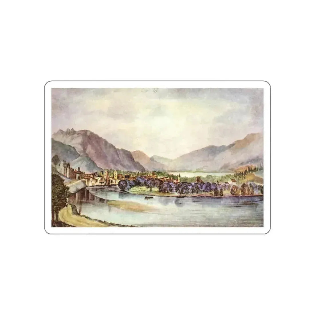 DURER, Albrecht - View of Trento (Artwork) STICKER Vinyl Die-Cut Decal White Die-Cut 6 Inch - The Sticker Space