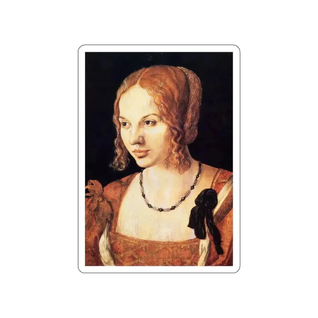 DURER, Albrecht - Young Venetian Woman (Artwork) STICKER Vinyl Die-Cut Decal White Die-Cut 3 Inch - The Sticker Space