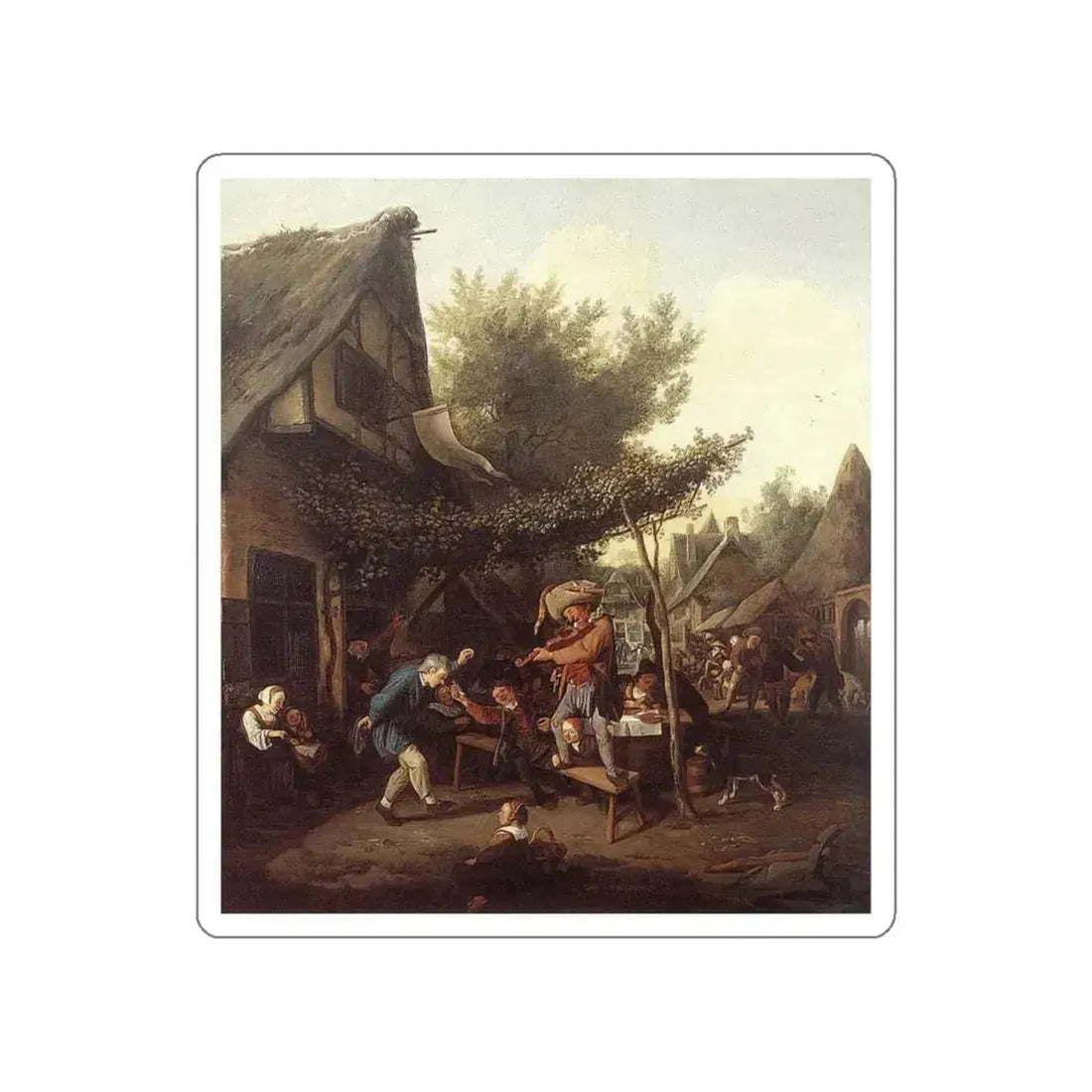 DUSART, Cornelis - Village Feast (Artwork) STICKER Vinyl Die-Cut Decal White Die-Cut 6 Inch - The Sticker Space