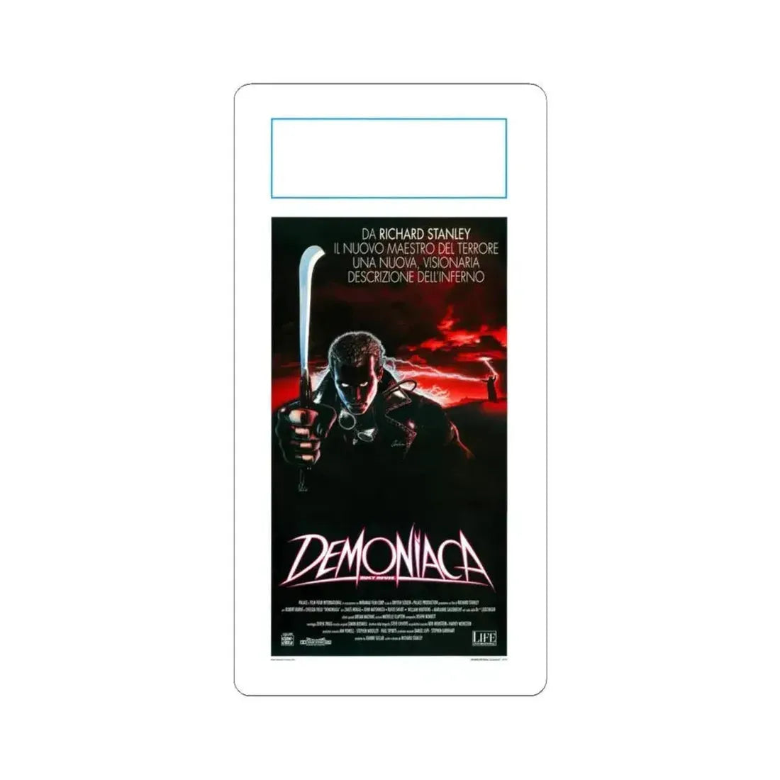 DUST DEVIL (ITALIAN) 1992 Movie Poster - STICKER Vinyl Kiss-Cut Decal 4 Inch White - The Sticker Space