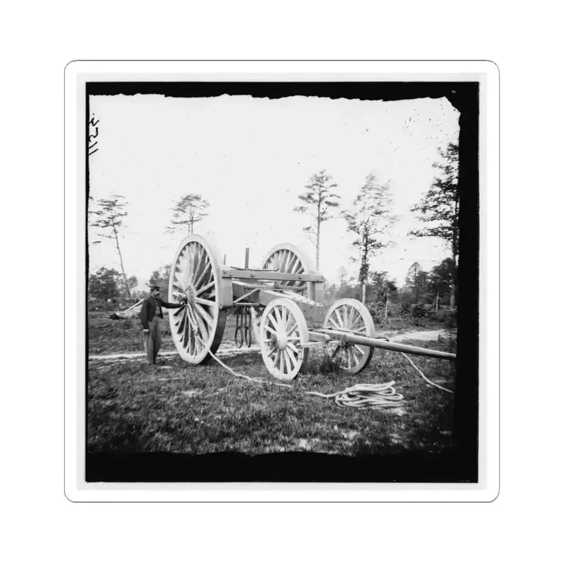 Dutch Gap, Va., Vicinity. Sling for Transporting Big Guns (U.S. Civil War) STICKER Vinyl Kiss-Cut Decal 3 Inch White - The Sticker Space