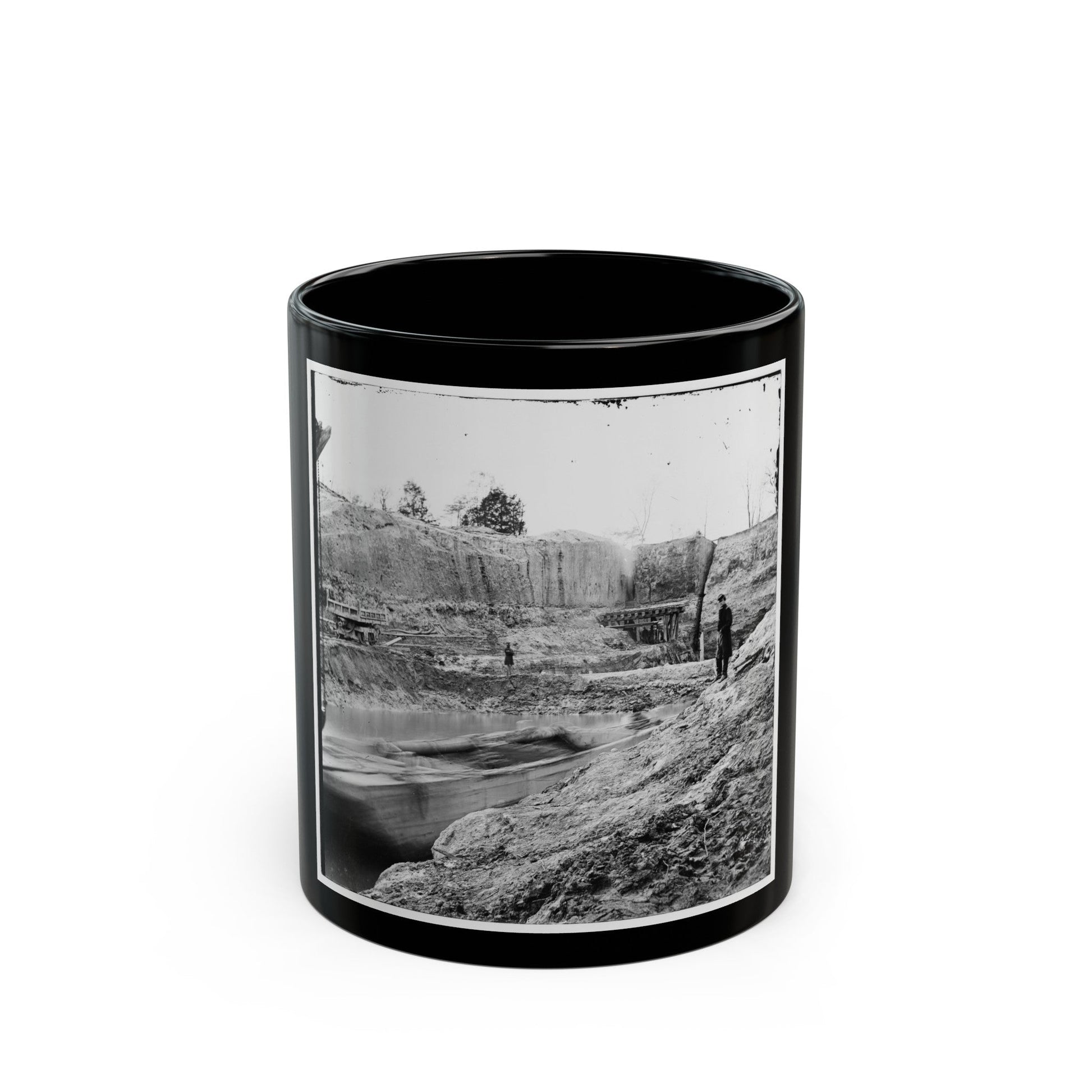 Dutch Gap, Va. The Canal Under Construction (U.S. Civil War) Black Coffee Mug-11oz-The Sticker Space