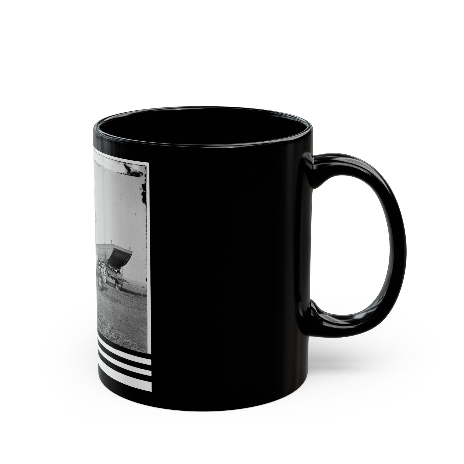 Dutch Gap, Virginia (Vicinity). Pontoon Boats On Wheeled Carriages At Deserted Farm House Near Dutch Gap Canal (U.S. Civil War) Black Coffee Mug-The Sticker Space