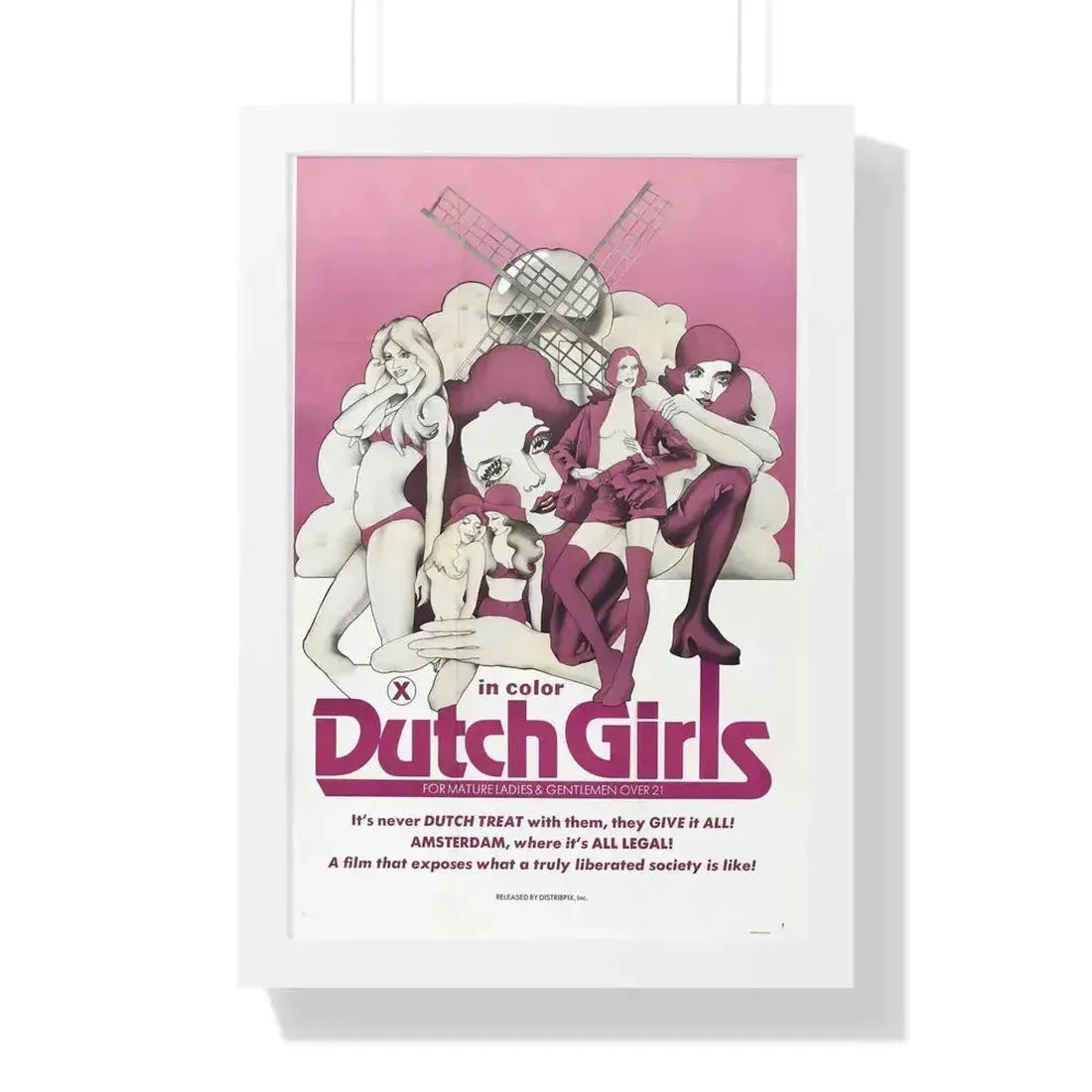 DUTCH GIRLS 1985 - Framed Movie Poster 16″ x 24″ White - The Sticker Space