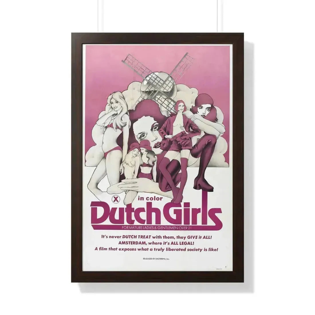 DUTCH GIRLS 1985 - Framed Movie Poster 20" x 30" Walnut - The Sticker Space