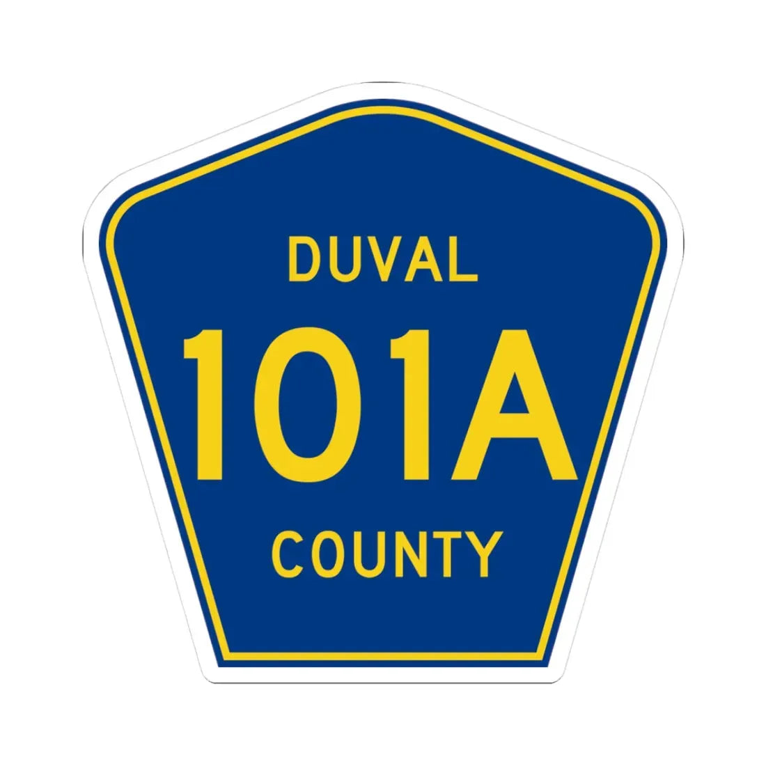 Duval County 101A (Florida) (Road Sign) STICKER Vinyl Kiss-Cut Decal 3 Inch White - The Sticker Space