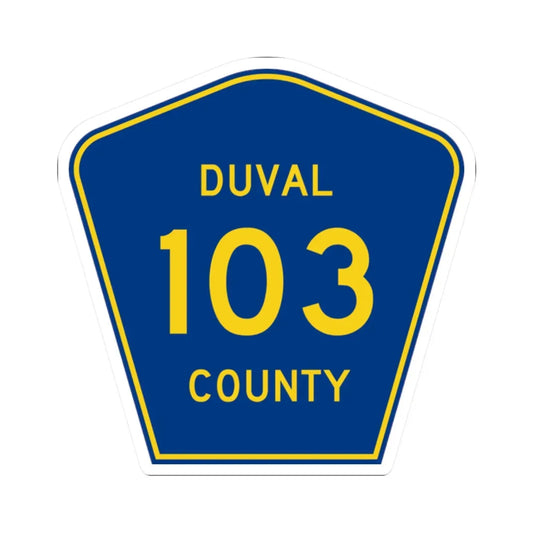 Duval County 103 (Florida) (Road Sign) STICKER Vinyl Kiss-Cut Decal 2 Inch White - The Sticker Space