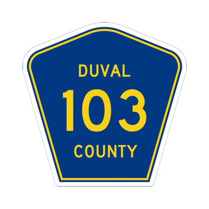 Duval County 103 (Florida) (Road Sign) STICKER Vinyl Kiss-Cut Decal 6 Inch White - The Sticker Space