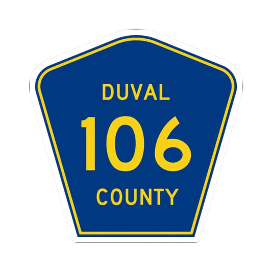 Duval County 106 (Florida) (Road Sign) STICKER Vinyl Kiss-Cut Decal 2 Inch White - The Sticker Space