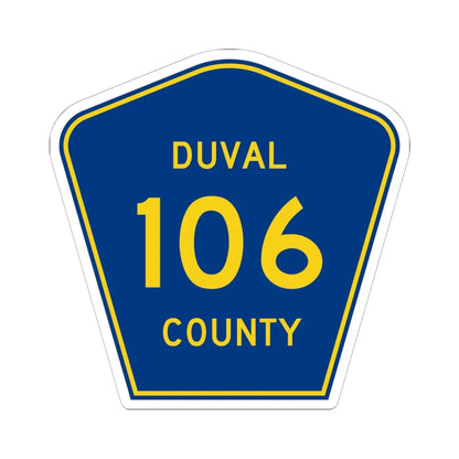 Duval County 106 (Florida) (Road Sign) STICKER Vinyl Kiss-Cut Decal 6 Inch White - The Sticker Space