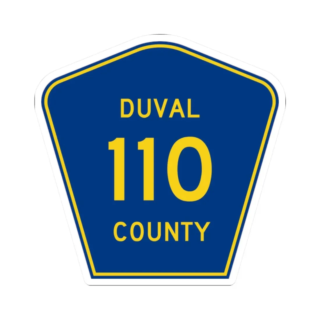 Duval County 110 (Florida) (Road Sign) STICKER Vinyl Kiss-Cut Decal 2 Inch White - The Sticker Space