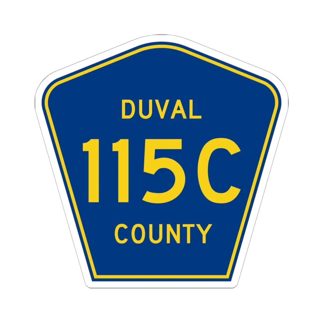Duval County 115C (Florida) (Road Sign) STICKER Vinyl Kiss-Cut Decal 6 Inch White - The Sticker Space