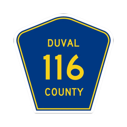 Duval County 116 (Florida) (Road Sign) STICKER Vinyl Kiss-Cut Decal 2 Inch White - The Sticker Space