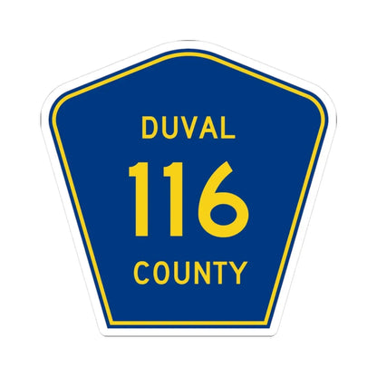 Duval County 116 (Florida) (Road Sign) STICKER Vinyl Kiss-Cut Decal 3 Inch White - The Sticker Space