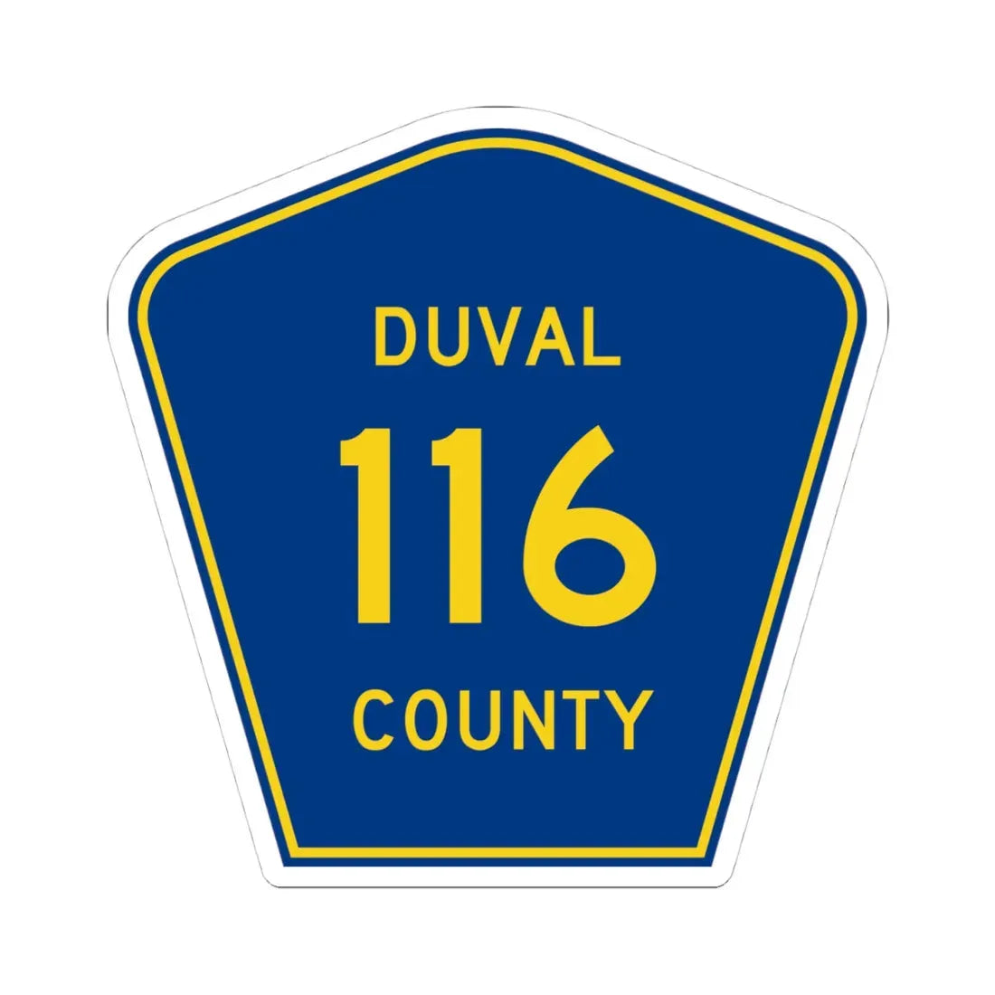 Duval County 116 (Florida) (Road Sign) STICKER Vinyl Kiss-Cut Decal 4 Inch White - The Sticker Space