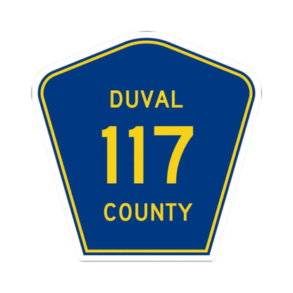 Duval County 117 (Florida) (Road Sign) STICKER Vinyl Kiss-Cut Decal 2 Inch White - The Sticker Space