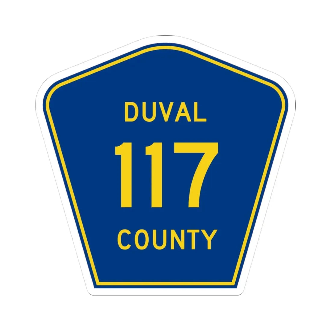 Duval County 117 (Florida) (Road Sign) STICKER Vinyl Kiss-Cut Decal 3 Inch White - The Sticker Space