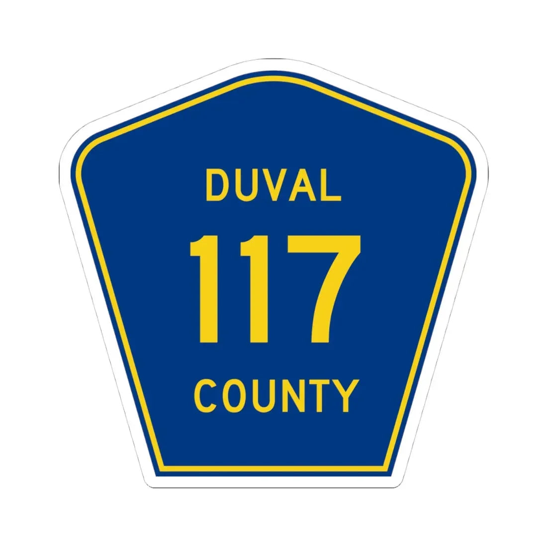 Duval County 117 (Florida) (Road Sign) STICKER Vinyl Kiss-Cut Decal 4 Inch White - The Sticker Space