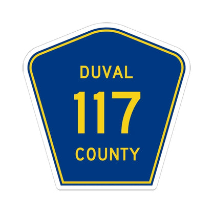 Duval County 117 (Florida) (Road Sign) STICKER Vinyl Kiss-Cut Decal 6 Inch White - The Sticker Space