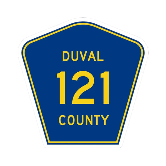 Duval County 121 (Florida) (Road Sign) STICKER Vinyl Kiss-Cut Decal 2 Inch White - The Sticker Space