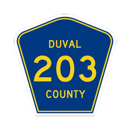 Duval County 203 (Florida) (Road Sign) STICKER Vinyl Kiss-Cut Decal 3 Inch White - The Sticker Space