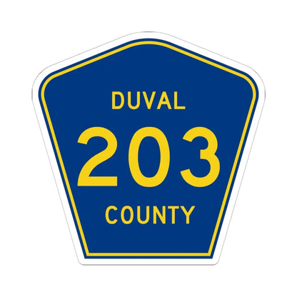 Duval County 203 (Florida) (Road Sign) STICKER Vinyl Kiss-Cut Decal 6 Inch White - The Sticker Space