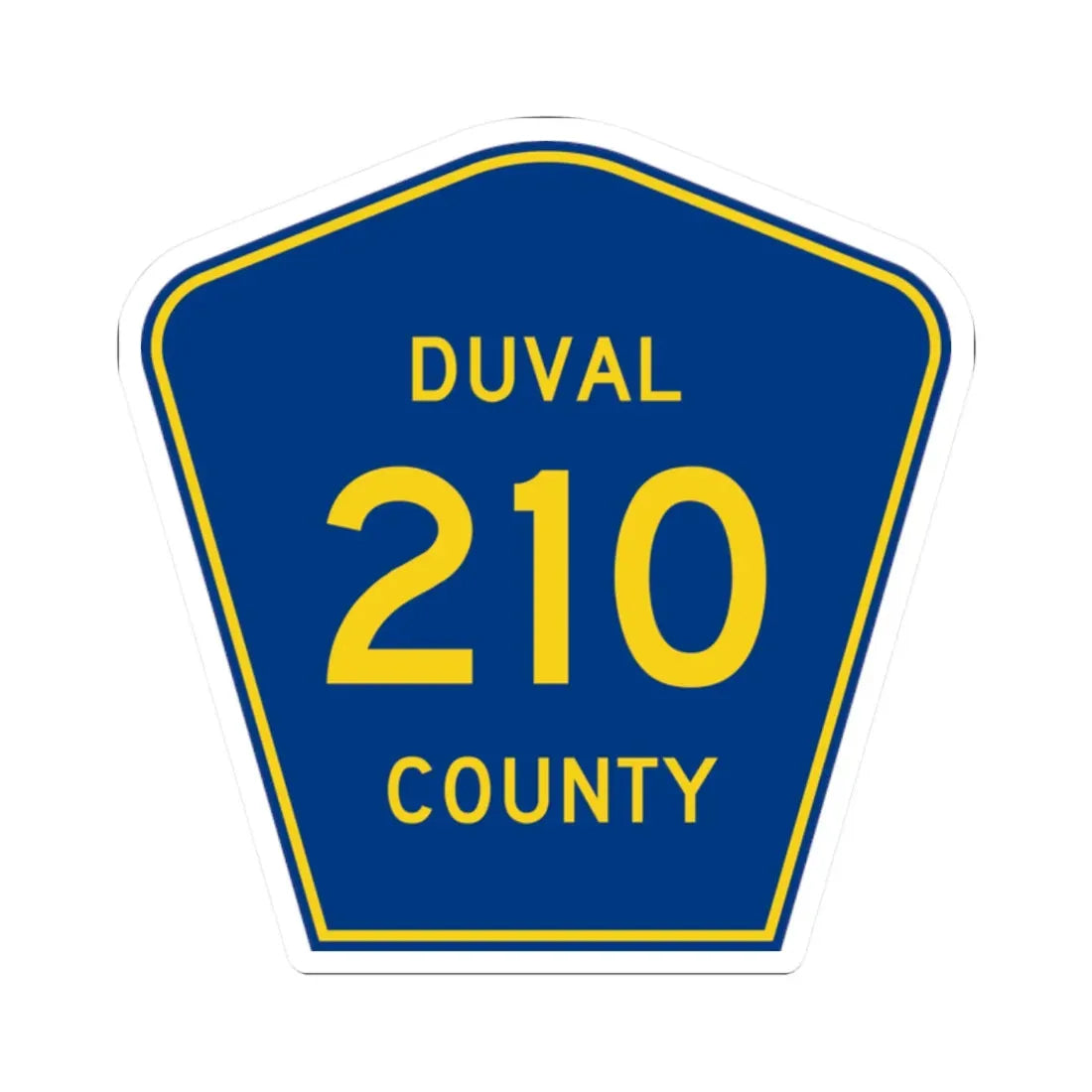 Duval County 210 (Florida) (Road Sign) STICKER Vinyl Kiss-Cut Decal 2 Inch White - The Sticker Space