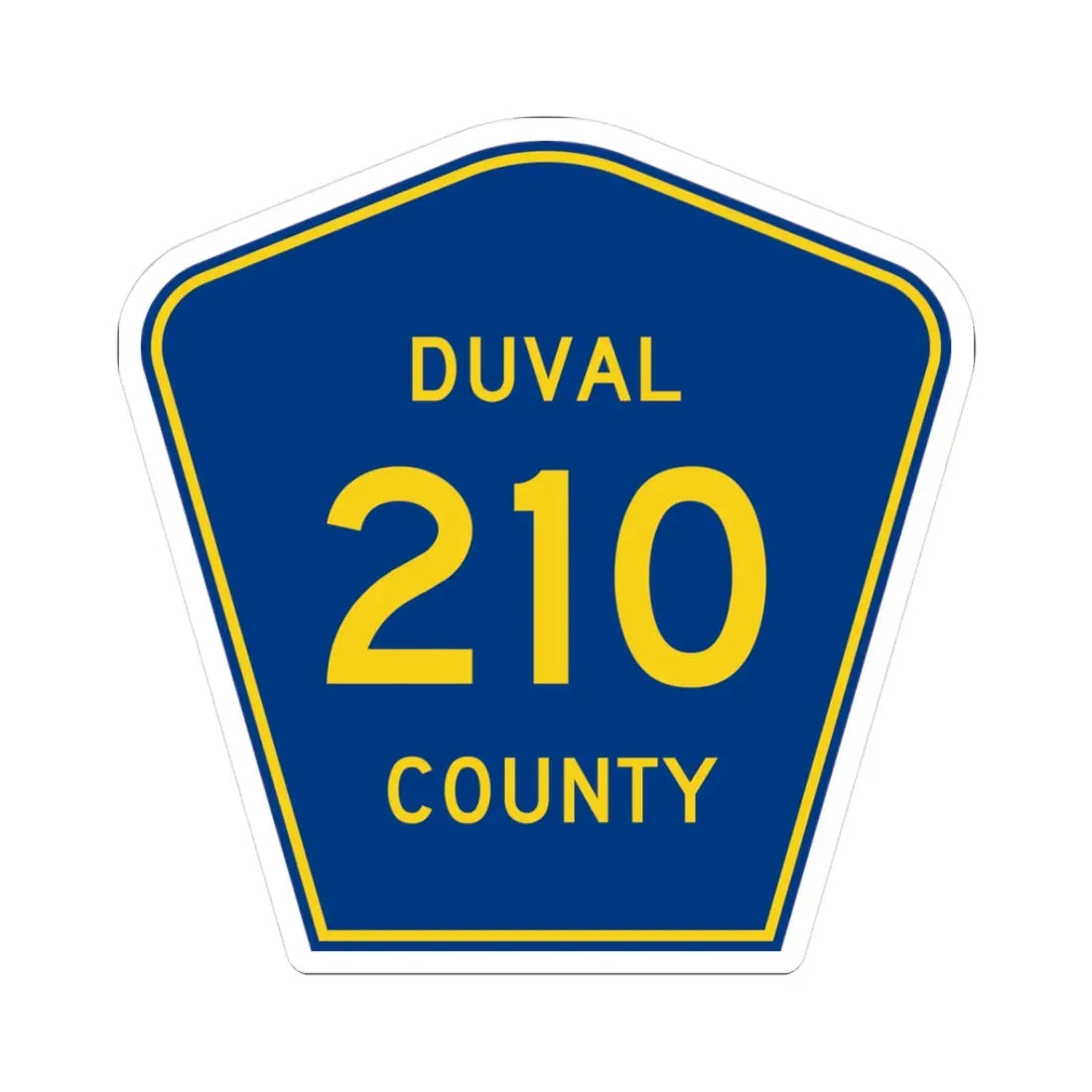 Duval County 210 (Florida) (Road Sign) STICKER Vinyl Kiss-Cut Decal 3 Inch White - The Sticker Space