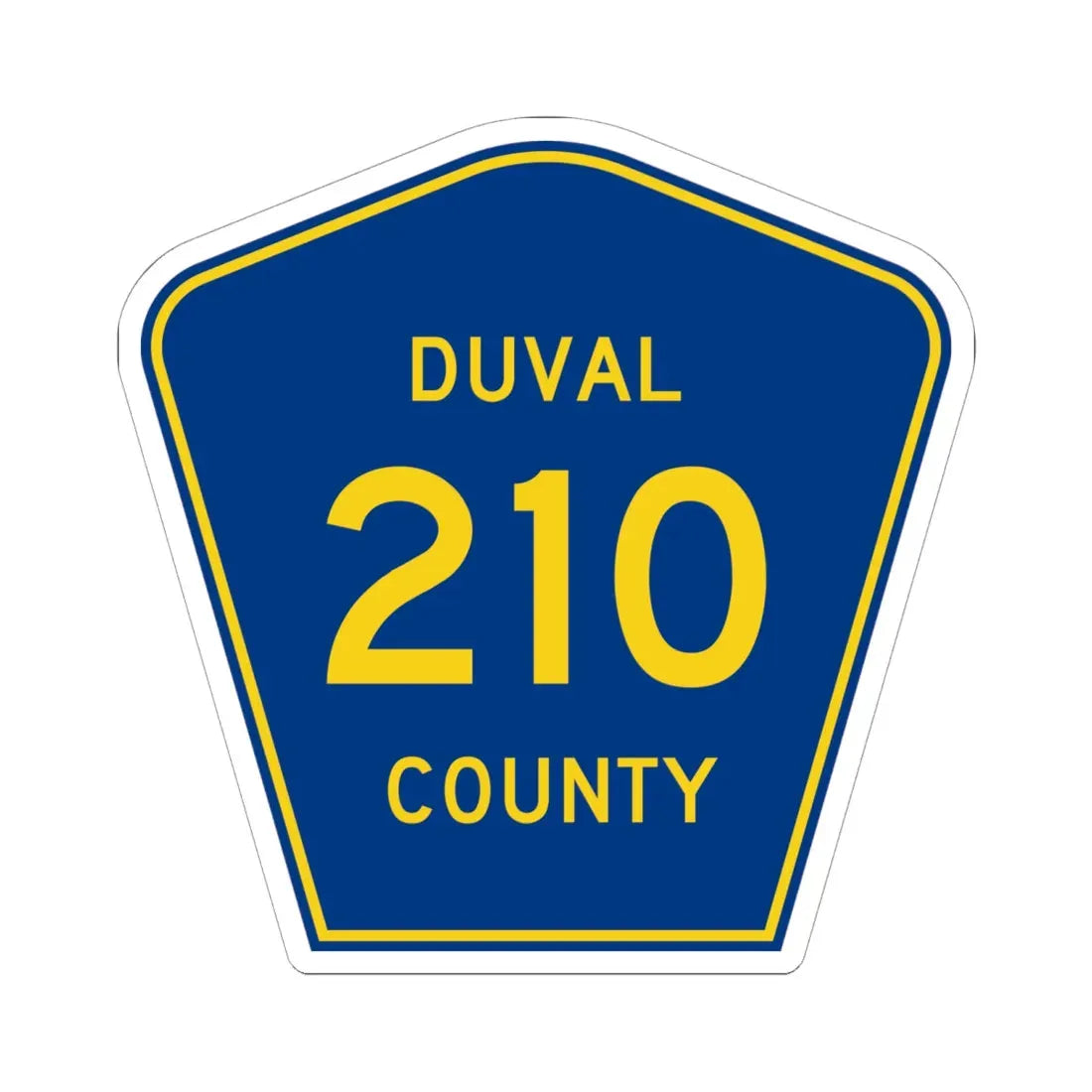 Duval County 210 (Florida) (Road Sign) STICKER Vinyl Kiss-Cut Decal 6 Inch White - The Sticker Space
