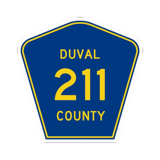 Duval County 211 (Florida) (Road Sign) STICKER Vinyl Kiss-Cut Decal 2 Inch White - The Sticker Space
