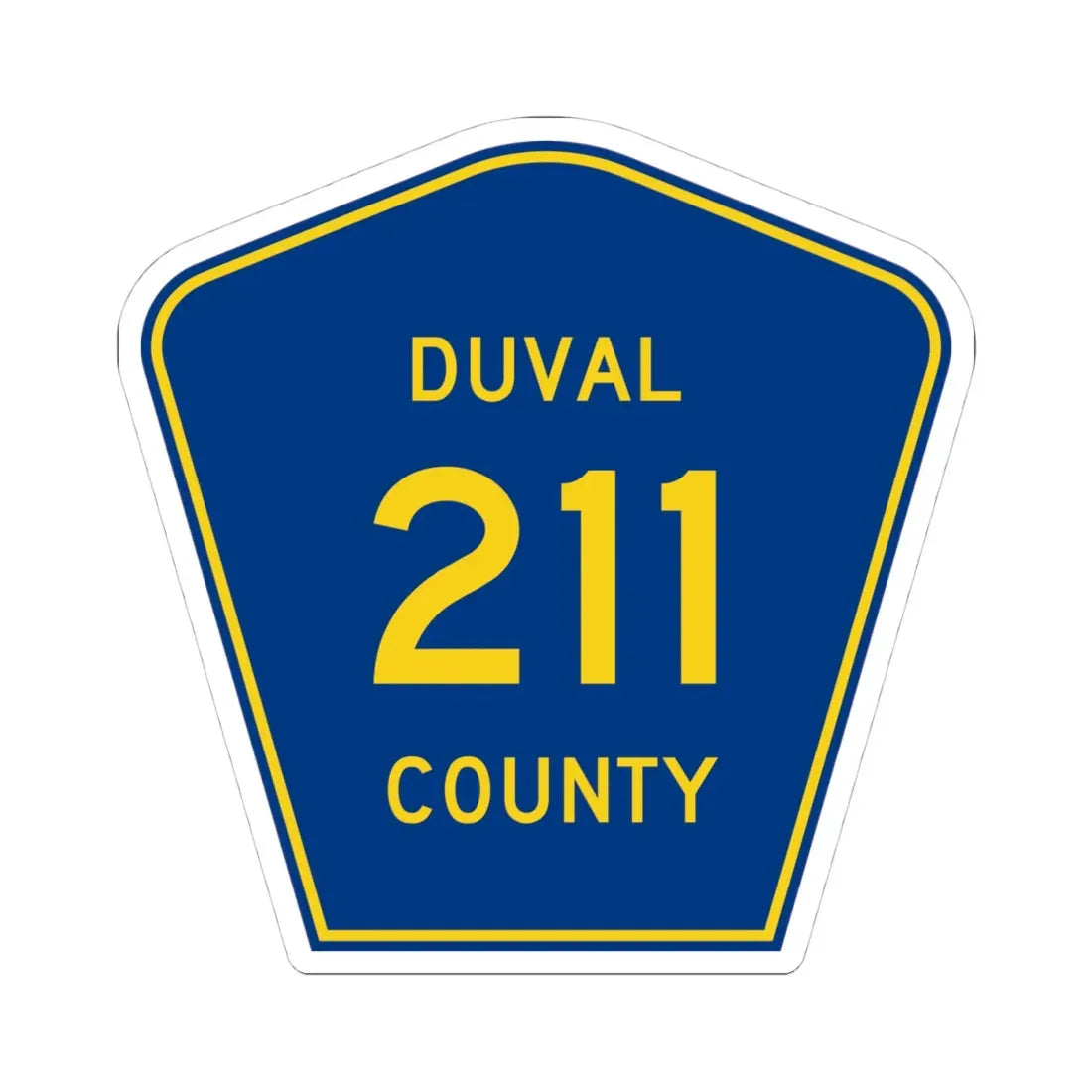 Duval County 211 (Florida) (Road Sign) STICKER Vinyl Kiss-Cut Decal 4 Inch White - The Sticker Space