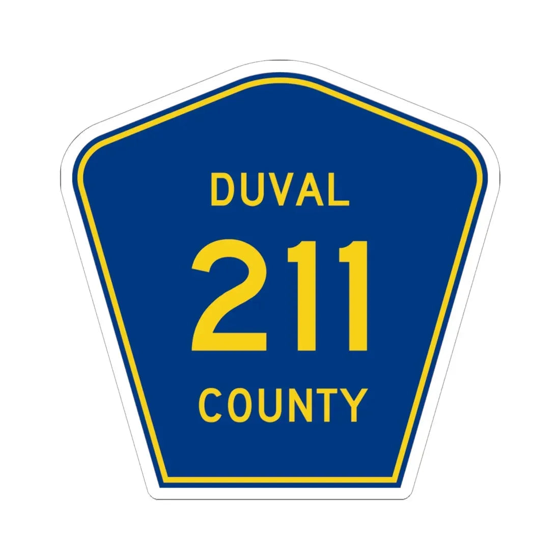 Duval County 211 (Florida) (Road Sign) STICKER Vinyl Kiss-Cut Decal 6 Inch White - The Sticker Space