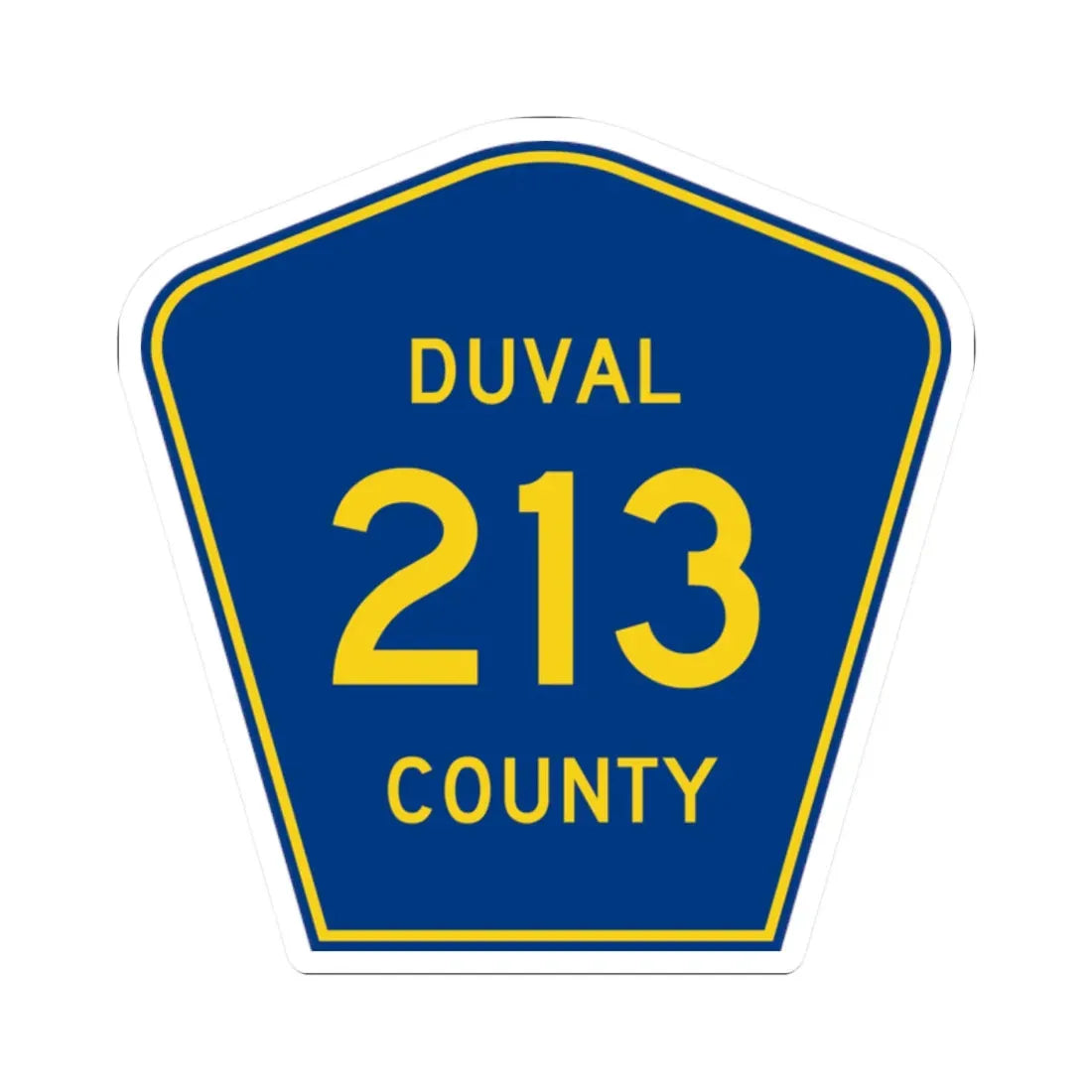 Duval County 213 (Florida) (Road Sign) STICKER Vinyl Kiss-Cut Decal 2 Inch White - The Sticker Space