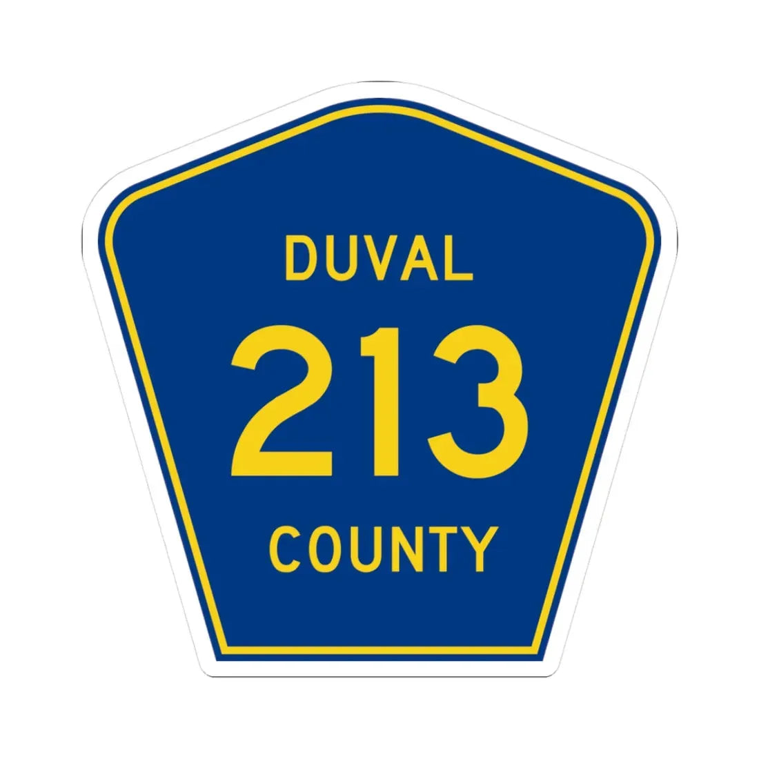 Duval County 213 (Florida) (Road Sign) STICKER Vinyl Kiss-Cut Decal 3 Inch White - The Sticker Space