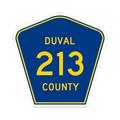 Duval County 213 (Florida) (Road Sign) STICKER Vinyl Kiss-Cut Decal 3 Inch White - The Sticker Space