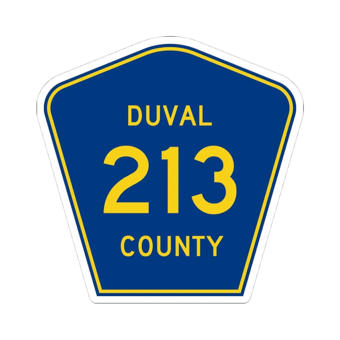 Duval County 213 (Florida) (Road Sign) STICKER Vinyl Kiss-Cut Decal 4 Inch White - The Sticker Space