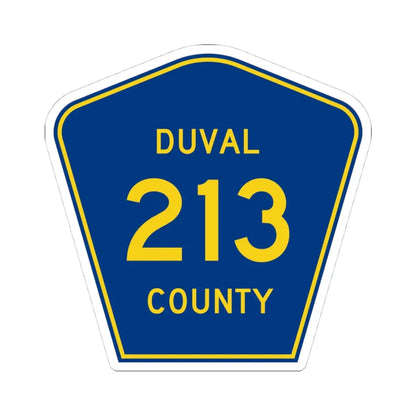 Duval County 213 (Florida) (Road Sign) STICKER Vinyl Kiss-Cut Decal 4 Inch White - The Sticker Space