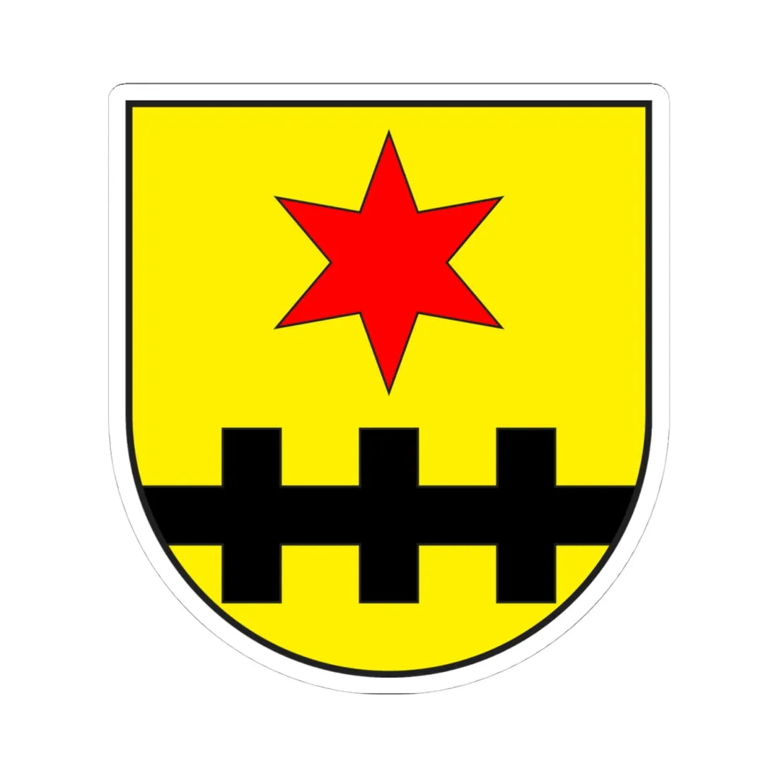 Duvin wappen (Switzerland) (Coat of Arms) STICKER Vinyl Kiss-Cut Decal 4 Inch White - The Sticker Space