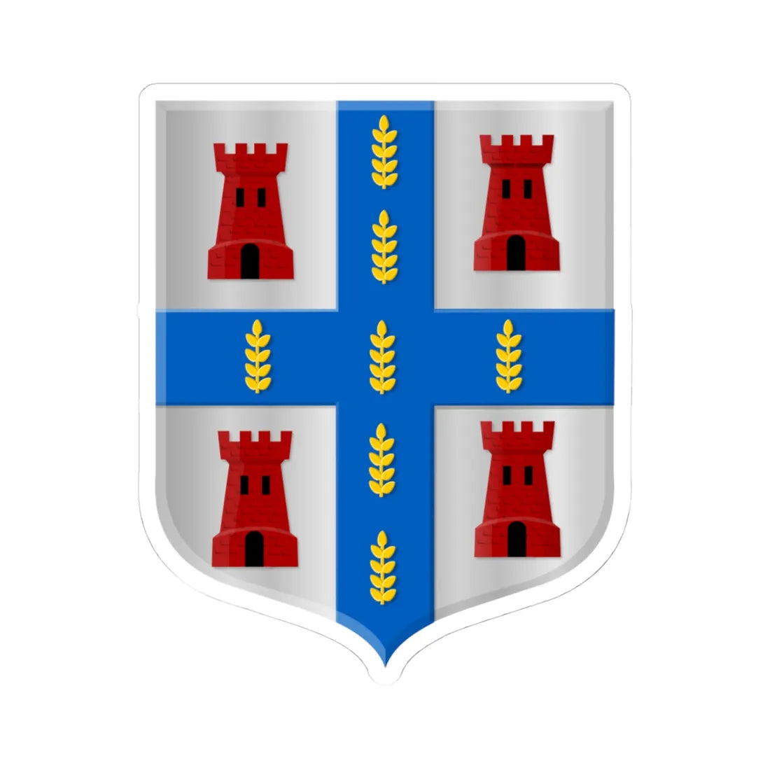 Dwingeloo wapen 1898 (Netherlands) (Coat of Arms) STICKER Vinyl Kiss-Cut Decal 4 Inch White - The Sticker Space