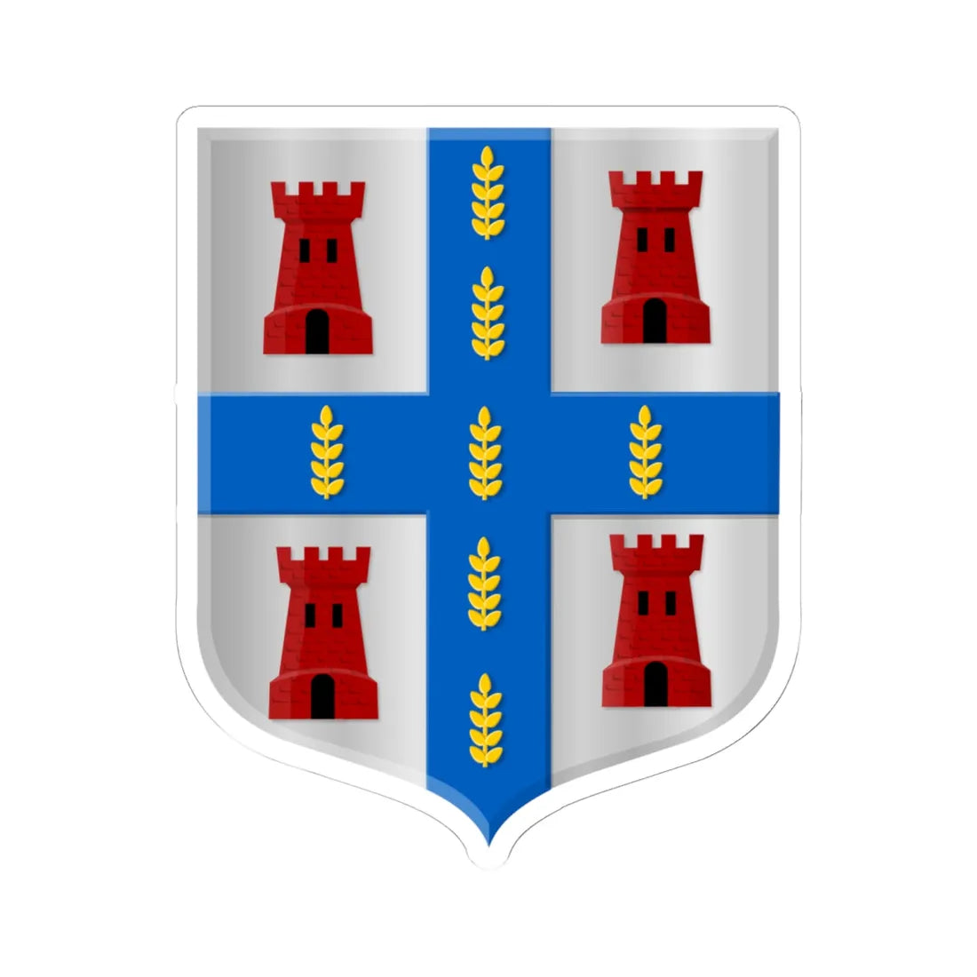 Dwingeloo wapen 1898 (Netherlands) (Coat of Arms) STICKER Vinyl Kiss-Cut Decal 6 Inch White - The Sticker Space