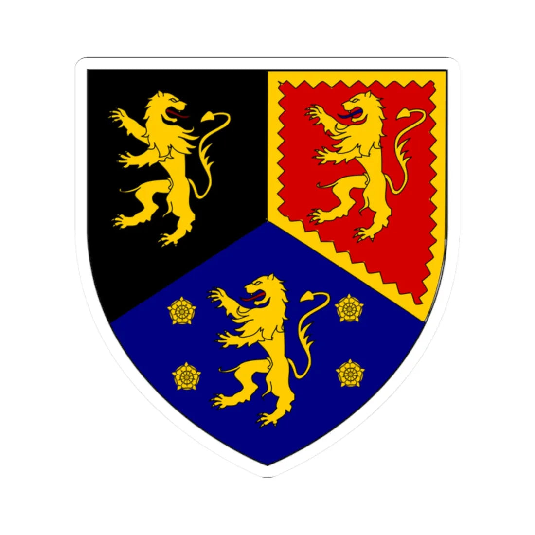 DYFED Shield (United Kingdom) (Coat of Arms) STICKER Vinyl Kiss-Cut Decal 2 Inch White - The Sticker Space