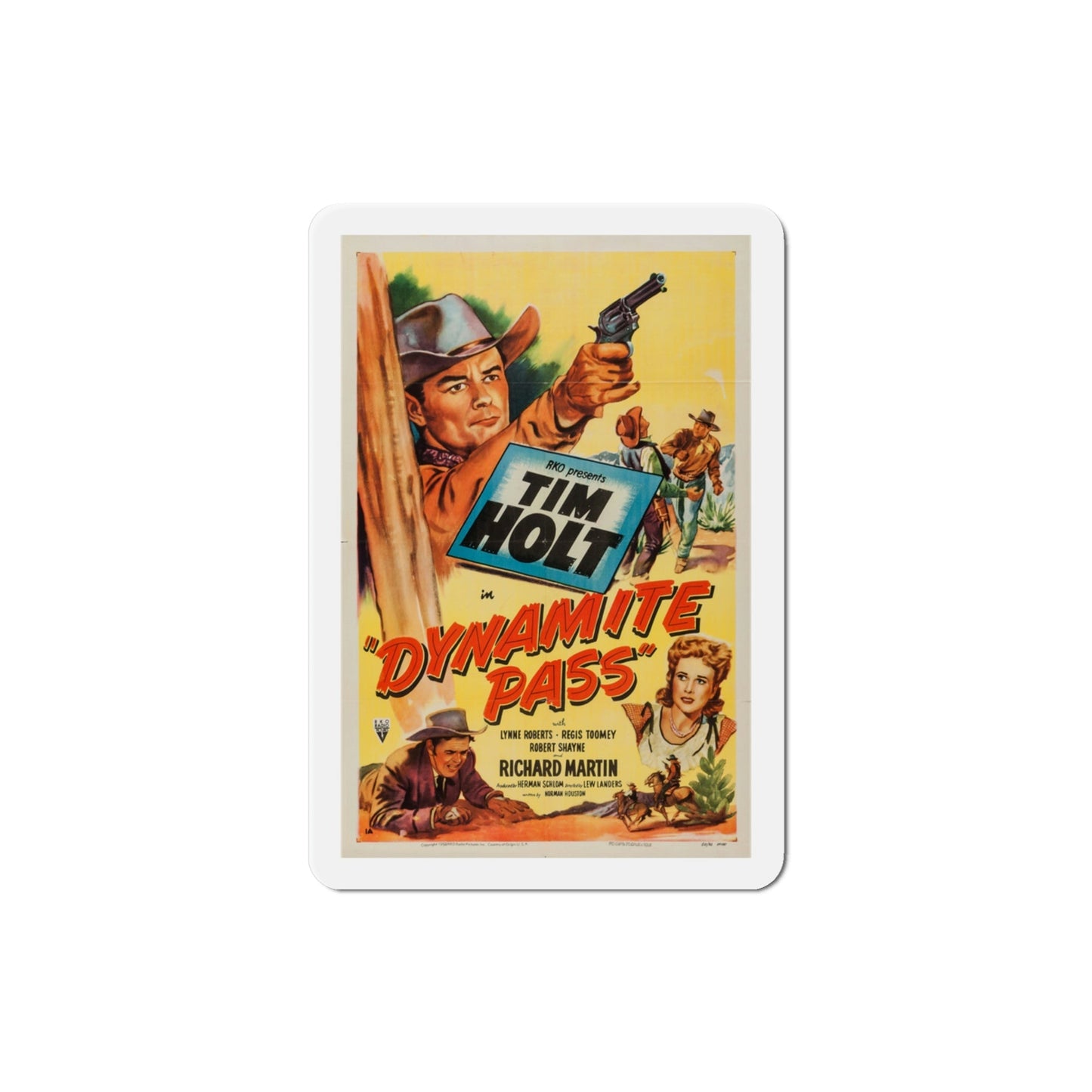 Dynamite Pass 1950 Movie Poster Die-Cut Magnet-3 Inch-The Sticker Space